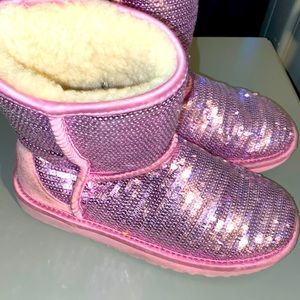 Pink sequin UGG boots